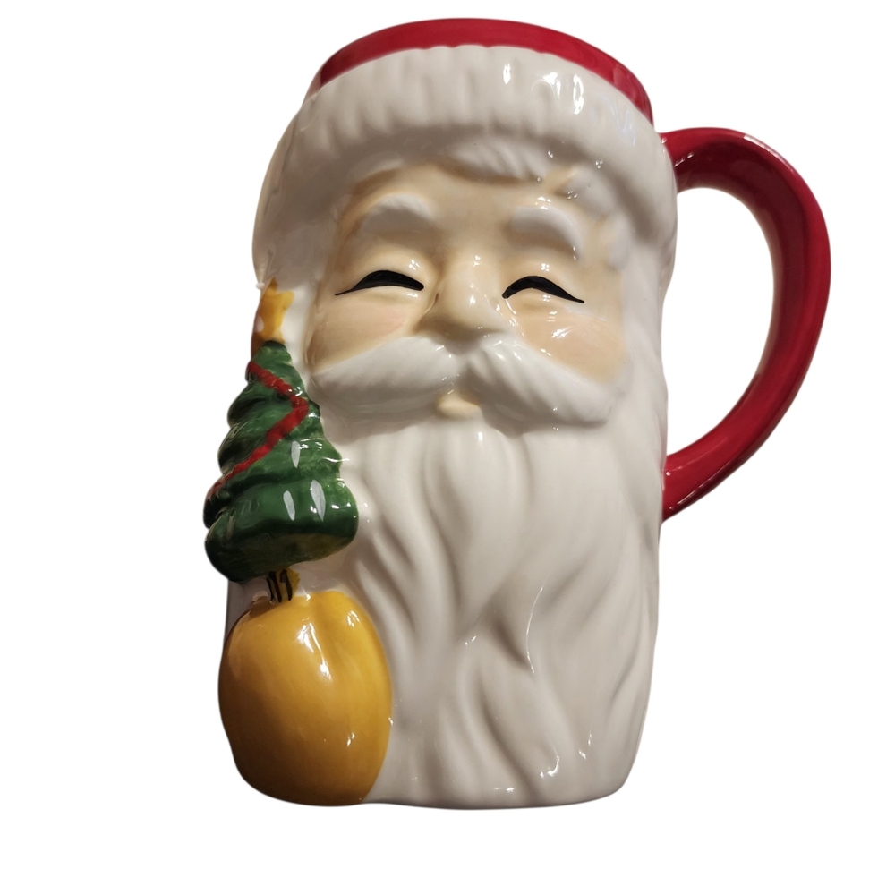 Tag Festive Santa Face Ceramic Tall Mug